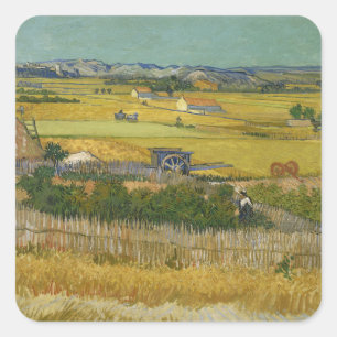 Ernte Vincent van Gogh Gemälde Art Leinwand Quadratischer Aufkleber