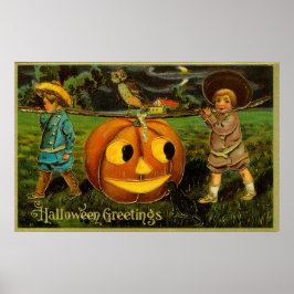 Ernte von Pumpkin zu Halloween Jack-o-Lantern Poster