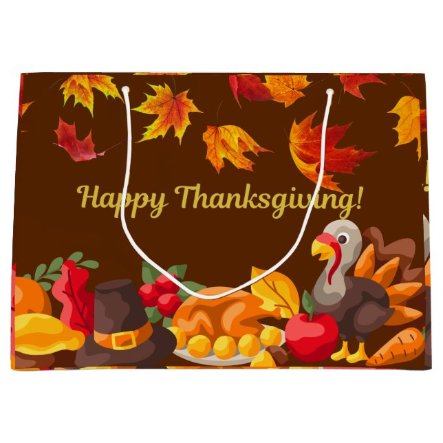 Ernte zum Erntedankfest - Türkei und Gemüse Große Geschenktüte (Vorderseite)