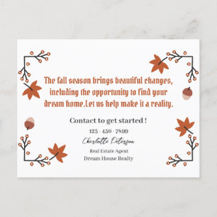 Ernteaussichten für echtes Anwesen Postkarte