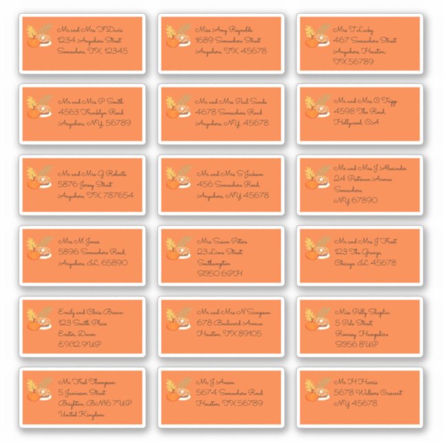 Erntedank 18 Name des Empfängers Aufkleber (Vorderseite)