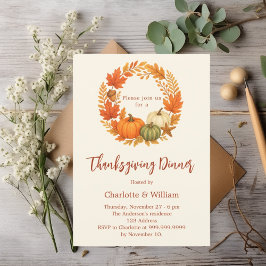 Erntedank Abendessen Orangenkürbis Einladung