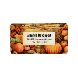 Erntedank-Adresse der Pumpkin Farm Fall Harvest Adressaufkleber