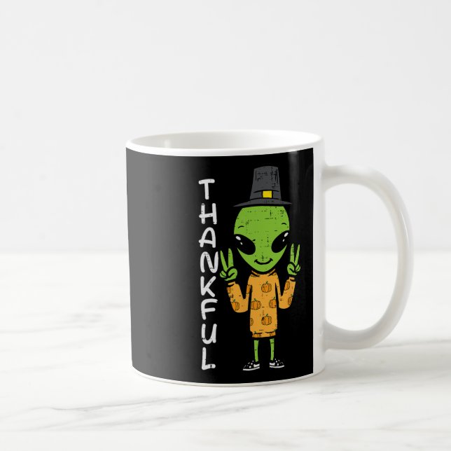 Erntedank Alien Dankend Funny Fall Space Männer B Kaffeetasse (Rechts)