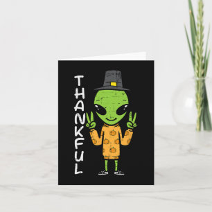 Erntedank Alien Dankend Funny Fall Space Männer B Karte
