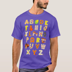 Erntedank Alphabet Funny Turkey Fall Preschool T-Shirt