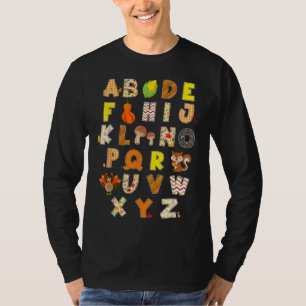 Erntedank Alphabet Funny Turkey Fall Preschool T-Shirt