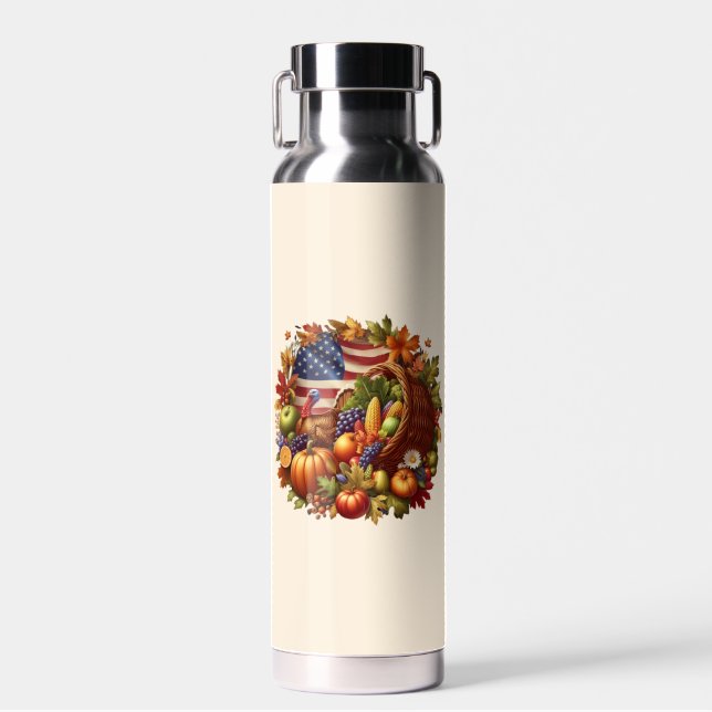 Erntedank/Amerikaner/Türkei/Fall Trinkflasche (Vorne)