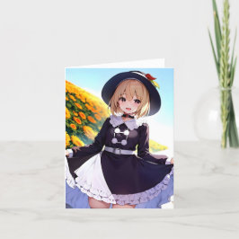 Erntedank Anime D - AI Feiertagskarte