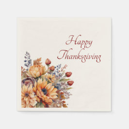 Erntedank-Aquarell-Blume- Serviette