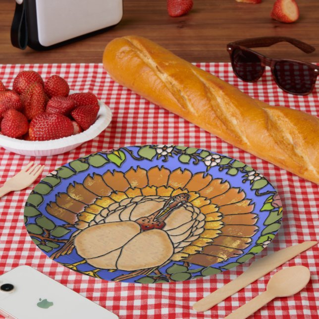 Erntedank aus Hartglas Türkei Pappteller (Picknick)