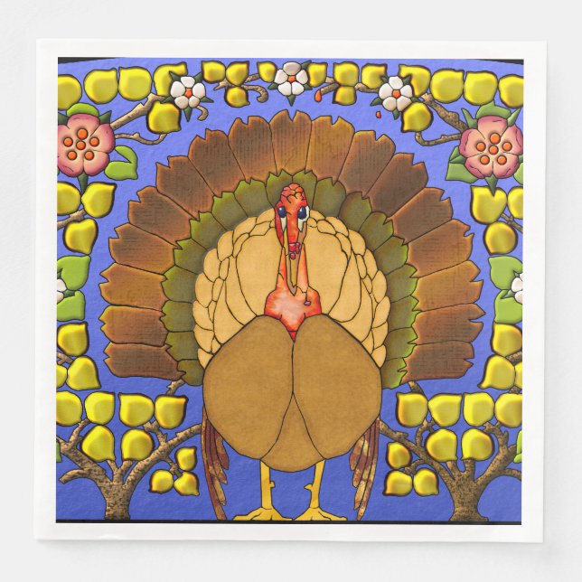 Erntedank aus Hartglas Türkei Serviette (Vorderseite)