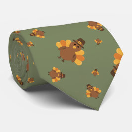 Erntedank Autumn Green Turkey Neck Tie Krawatte
