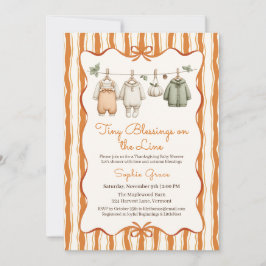 Erntedank Baby Shower Girl | Gemütliche Wäschelein Einladung