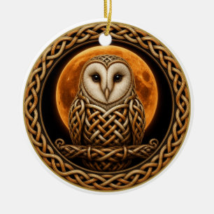 Erntedank-Barn-Owl-Familienfarm-Ornament Keramik Ornament