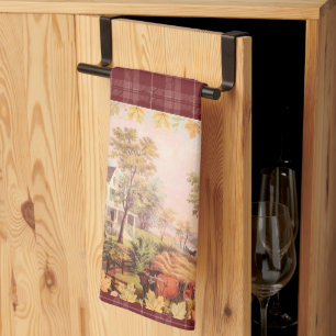 Erntedank Bauern Zuhause Harvest Kariert Geschirrtuch