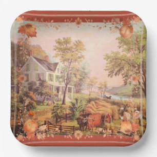 Erntedank Bauern Zuhause Harvest Pappteller