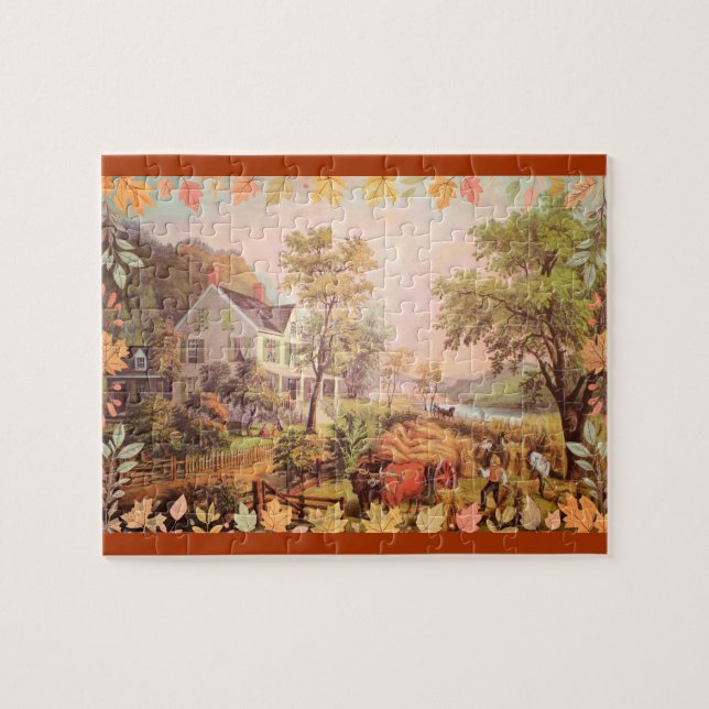 Erntedank Bauern Zuhause Harvest Puzzle (Horizontal)