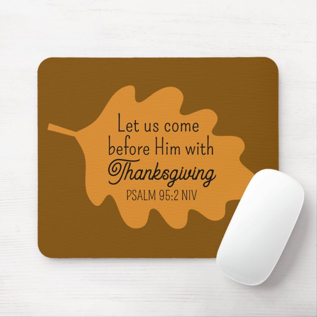 Erntedank Bibel Verse Grünes Leaf Autumm Orange Mousepad (Mit Mouse)