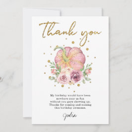 Erntedank Birthday Pumpkin Pink Dankeskarte