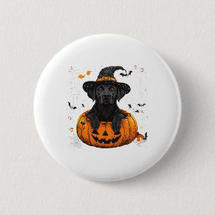 Erntedank "Black Lab Labrador Pumpkin Halloween" Button