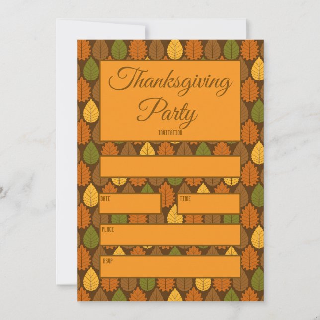 Erntedank-Blätter Einladung (Vorderseite)