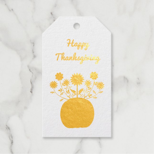 Erntedank-Blume in Pumpkin Custom Geschenkanhänger (Vorderseite)