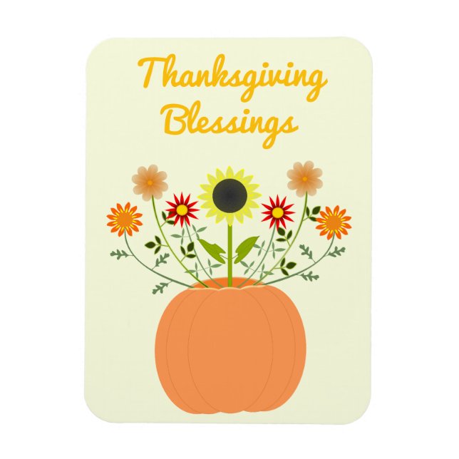 Erntedank-Blume in Pumpkin Custom Magnet (Vertikal)
