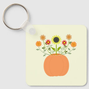 Erntedank-Blume in Pumpkin Custom Schlüsselanhänger
