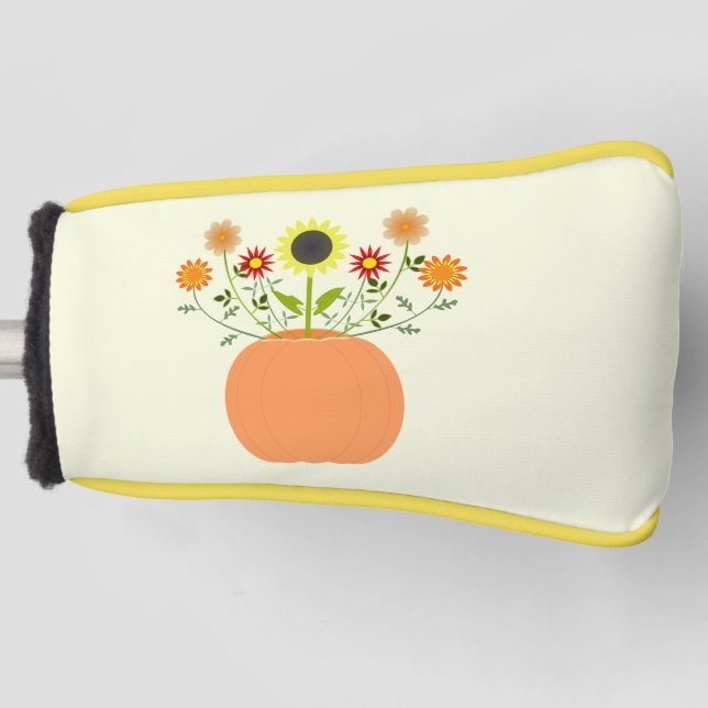 Erntedank Blume in Pumpkin Golf Headcover (Vorderseite)