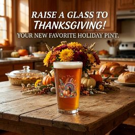 Erntedank Boho Turkey Pint Glas