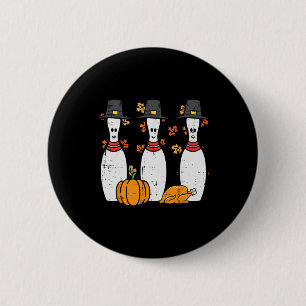 Erntedank Bowling Buttone Funny Fall Bowler Männer Button