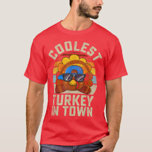 Erntedank Boy Girls Kleinkind Retro Coole Turke T-Shirt