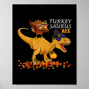 Erntedank Boys Turkey Saurus T Rex Dino Kinder Di Poster