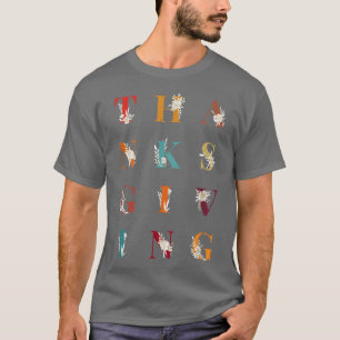 Erntedank Briefe Herbst Alphabet Urlaub T-Shirt