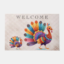 Erntedank Bright Feathers Türkei Doormat