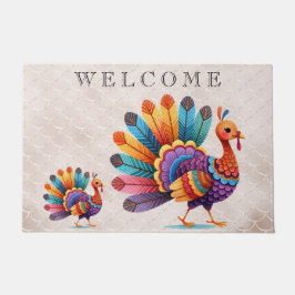 Erntedank Bright Feathers Türkei Doormat Fußmatte