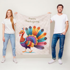 Erntedank Bright Feathers Türkei Fleece Blanket
