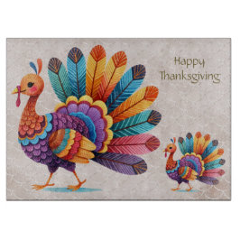 Erntedank Bright Feathers Turkey Cutting Board Schneidebrett