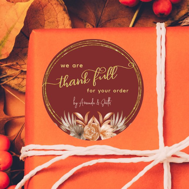 Erntedank Business-Aufkleber für Kunden Runder Aufkleber (Von Creator hochgeladen)