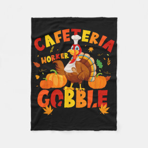 Erntedank Cafeteria Worker Gobble Squad Türkei Fleecedecke