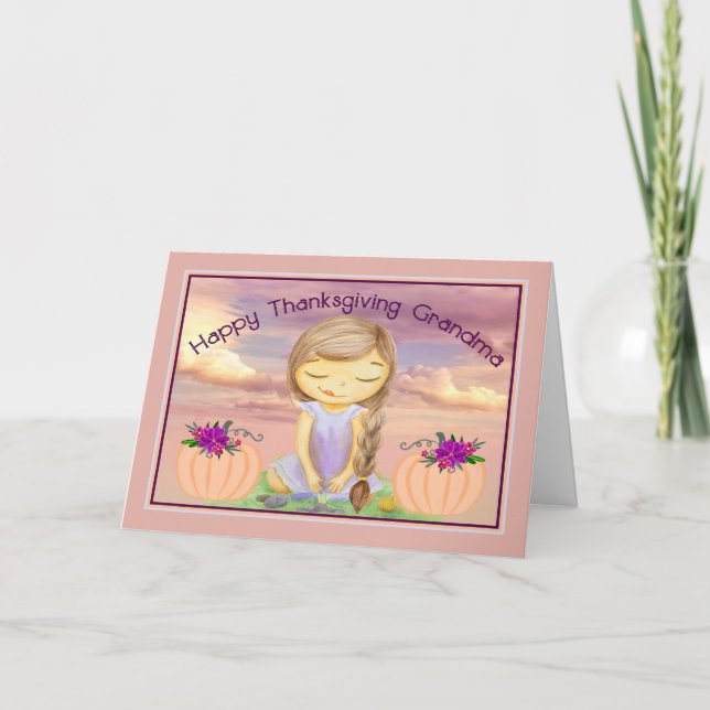 Erntedank Card für Oma mit Jungfrau Karte (Vorderseite)