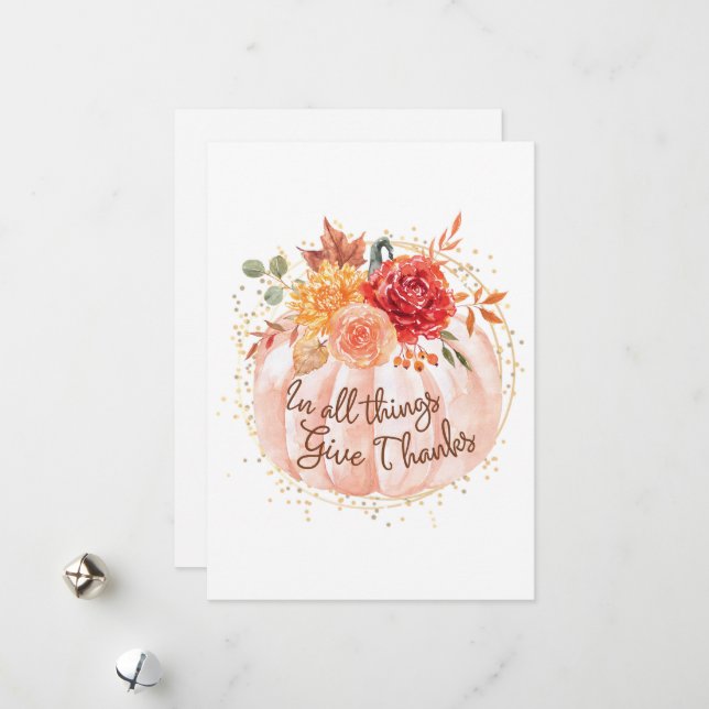 Erntedank Card - in allem danke Feiertagskarte (Vorderseite/Rückseite Beispiel)