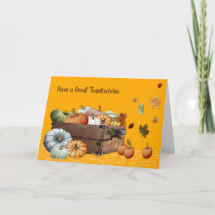Erntedank Card mit Pumpkins & Blätter Karte