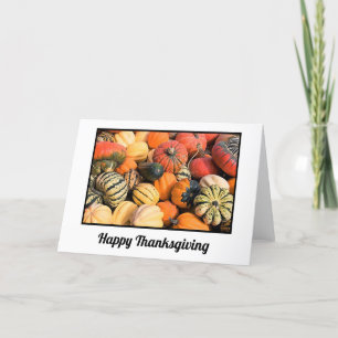 Erntedank Card Pumpkins & Gourds Feiertagskarte
