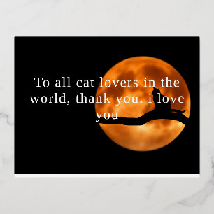 Erntedank Cards Cat Lovers in der Welt Folien Feiertagspostkarte