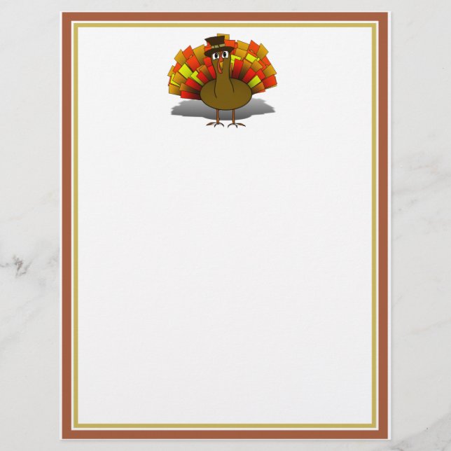 Erntedank Cartoon Türkei Pilgrim Flyer (Vorne)