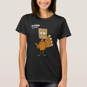 Erntedank Cat Fake Cat Meow Erntedank Turke T-Shirt