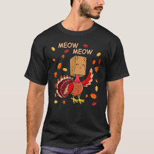 Erntedank Cat Fake Cat Meow Erntedank Turke T-Shirt