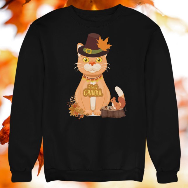 Erntedank Cat Lover Sweatshirt (Thanksgiving Cat Themed Sweatshirt)